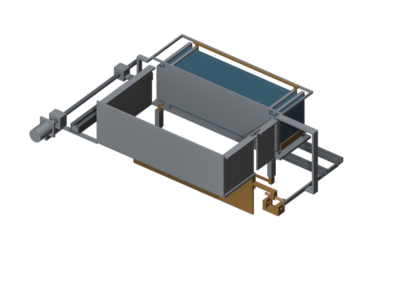 FM06-R1 cassette-to-sled transfer geometry rendered from native FreeCAD solids